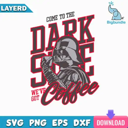 Come To The Dark Slide We've Got Coffee Svg, Come To The Dark Side Svg, Star Warp Svg