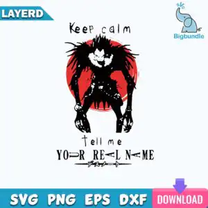 Spiky black monster silhouette over red circle with Keep Calm lettering