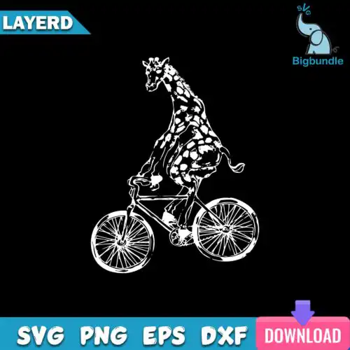 Giraffe Cycling Svg, Giraffe Svg, Animal Funny Svg