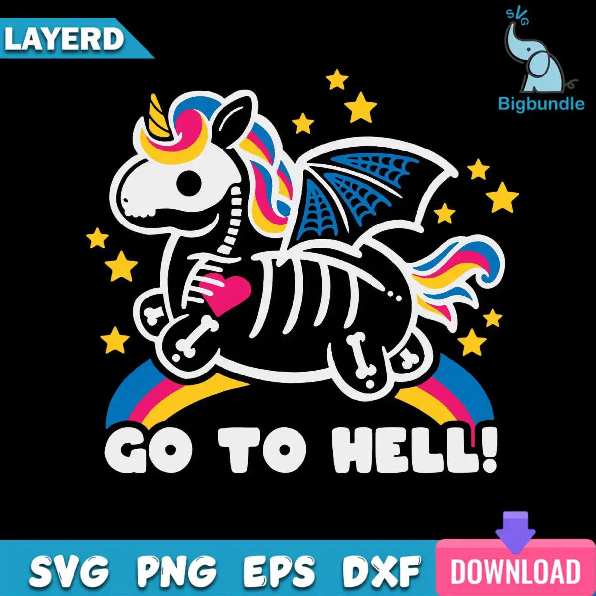 funnyquotes_605.jpg Go To Hell Svg, Go To Hell Funny Unicorn Svg