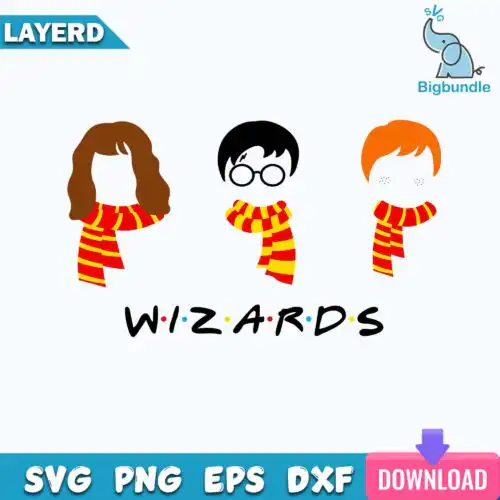 Hermione Ron and Harry Svg, Harry Potter Svg