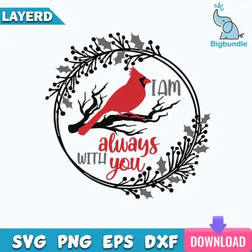 I am Always with You svg, Cardinal on Branch svg