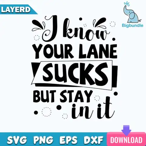 I Know Your Lane Sucks But Stay In It Svg, Funny Svg