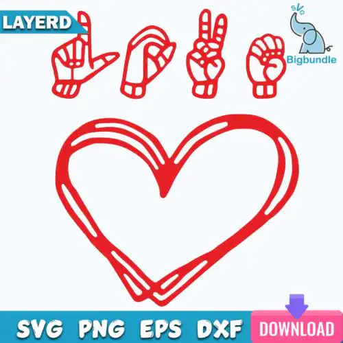 Hand Signs Svg, Red Heart Svg, Funny Svg