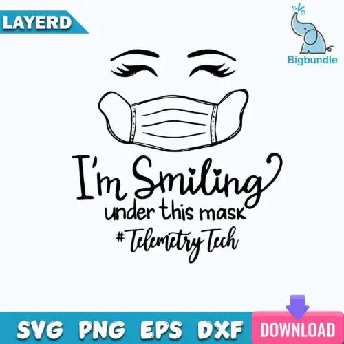 Im Smiling Under This Mask Telemetry Tech 2021 Svg, Funny Svg Png