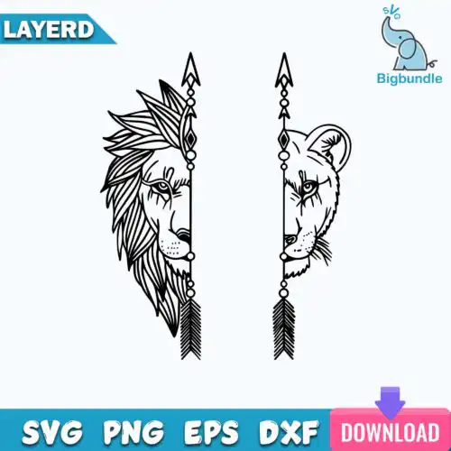 Lion svg, Lion clipart, Lion Silhoette, Lion face svg