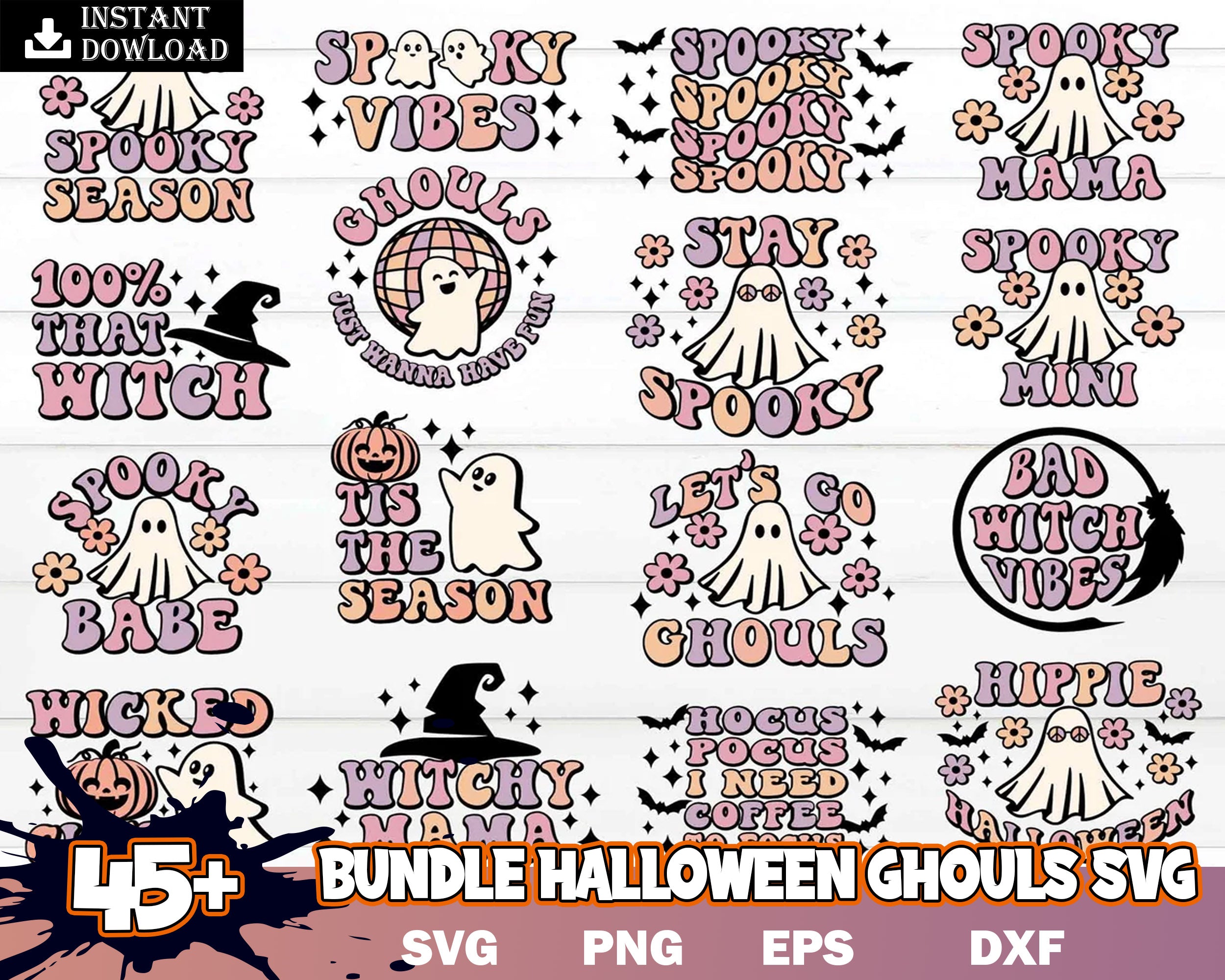 Halloween bundle svg, Halloween ghouls svg, images, Digital file, Digital download.