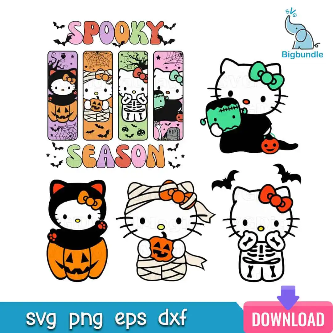 halloweenhello-kitty23.99.jpg Bundle kitty Halloween SVG, Halloween Svg, Cute Cat Svg, Villains Kitty Svg