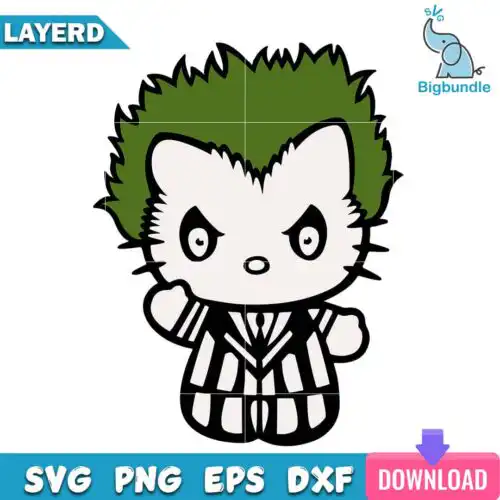 Hello Kitty Beetlejuice horror halloween, halloween png, svg, eps, dxf, Digital download.