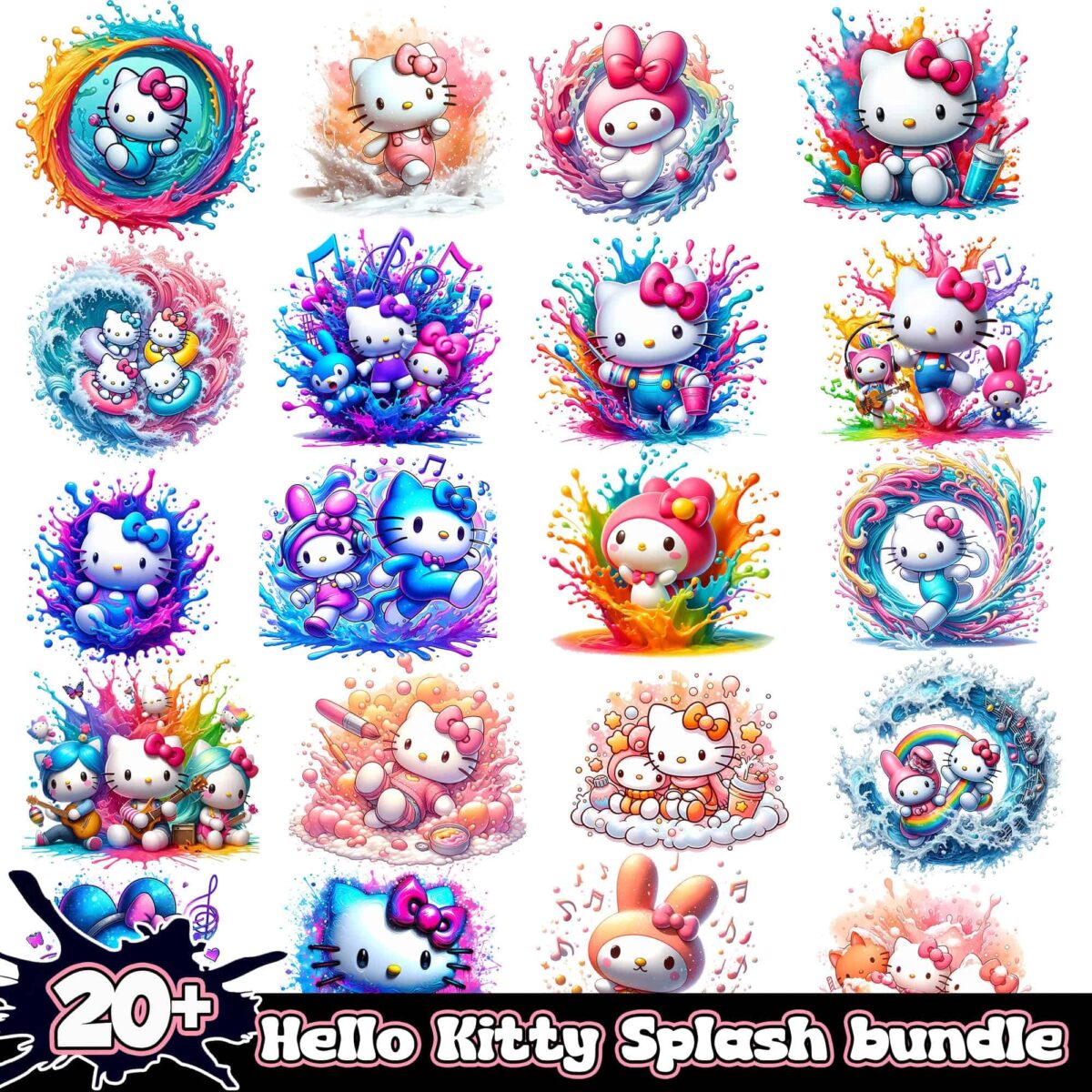 HelloKittysplashpngbundle