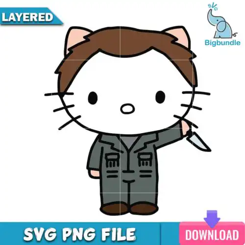 Hello kitty horror halloween, halloween png, svg, Digital download.