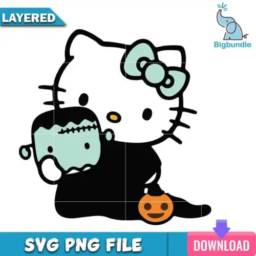 Hello kitty halloween, halloween png, svg, Instant download.