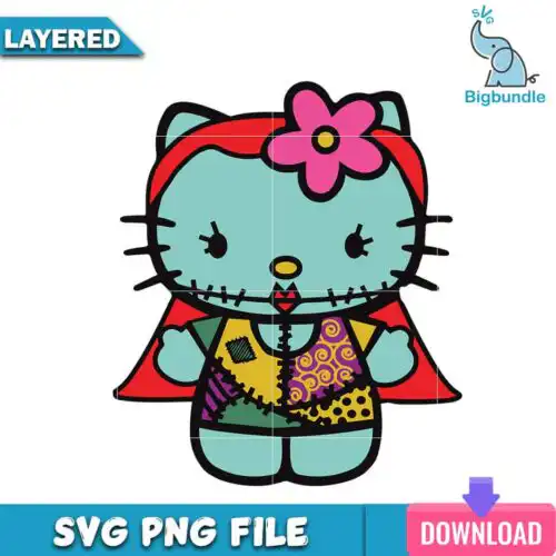 Hello Kitty Sally halloween, halloween png, svg, Instant download.