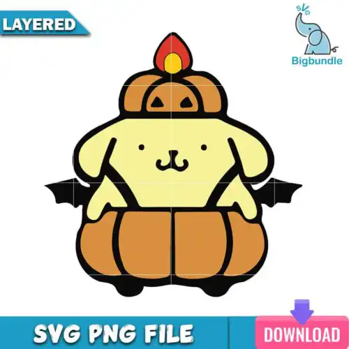 Pompompurin halloween, halloween png, svg, Digital download.