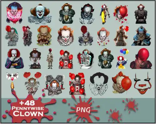 ITpennywise48.jpg IT Pennywise Clown Png - Digital Download