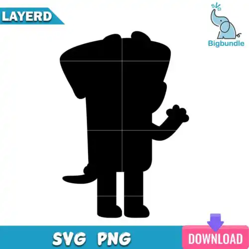 Jean Luc silhouette svg, bluey svg, bluey dog.