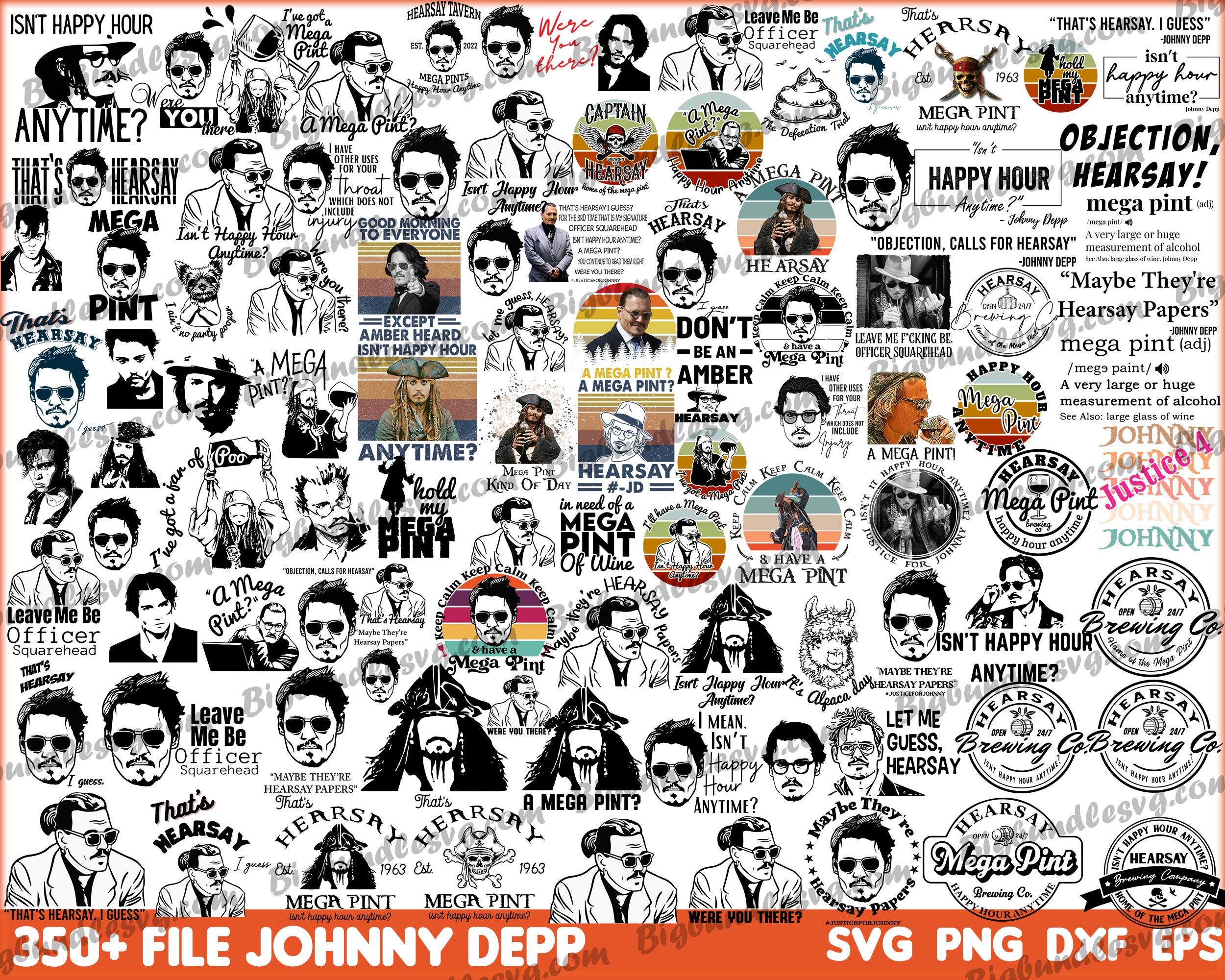 Johnny Depp SVG File, Justice For Johnny, Johnny Depp Svg, Funny Svg, Mega Pint SVG, Johnny Svg, Clipart, SVG, Cut File for Cricut
