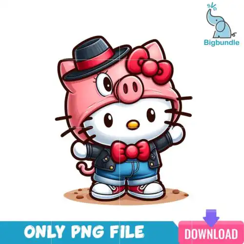 Cute Pig Hello Kitty PNG