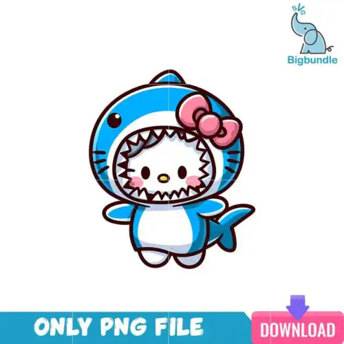 Cute Shark Hello Kitty PNG