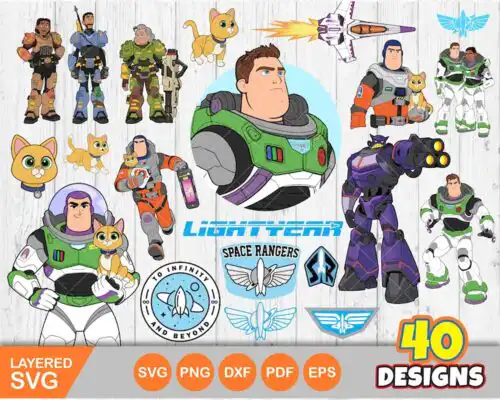 Lightyear SVG Layered Images Clipart PNG Instant Digital Download Buzz Lightyear cat Sox cricut shirts crafts