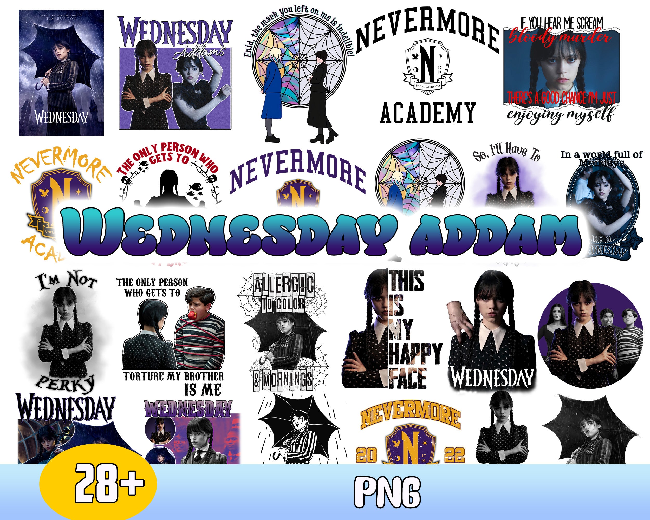 25+ Wednesday Addams PNG, Addams Family png file, Netflix series bundle, Wednesday bundle