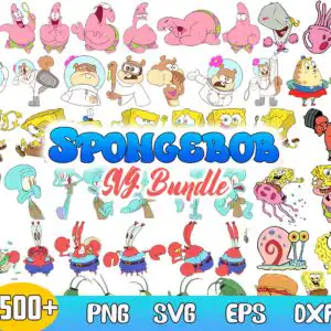 SpongeBob SquarePants cartoon clip art collage preview with multiple character poses