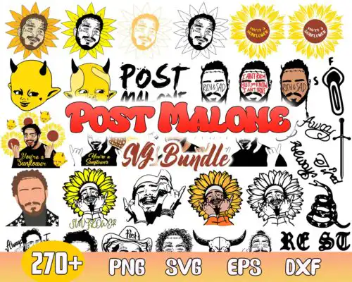 270+ POST MALONE SVG BUNDLE
