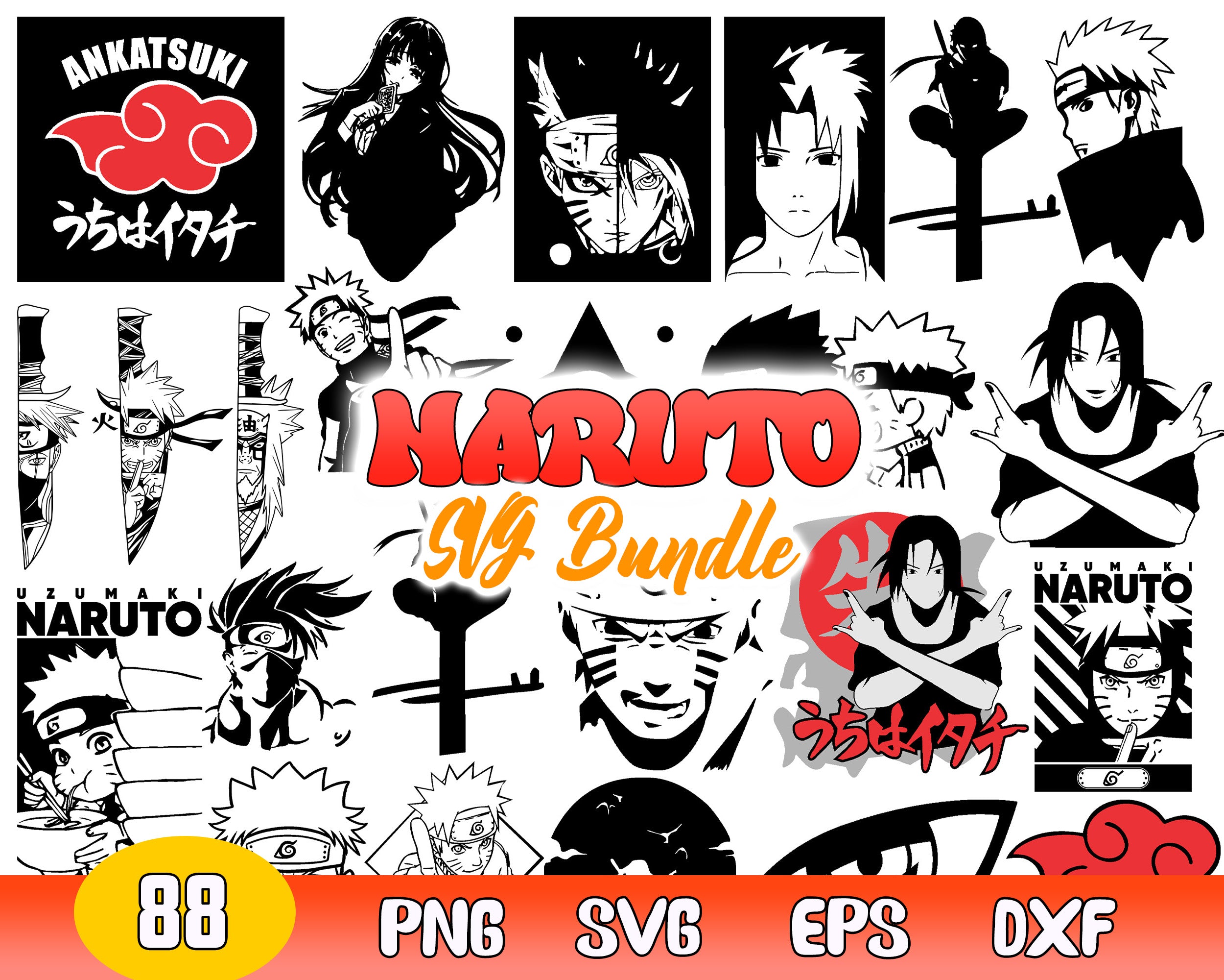Naruto svg, Naruto vector, Naruto bundle svg, naruto cutfile, silhouette, anime svg, anime cutfile