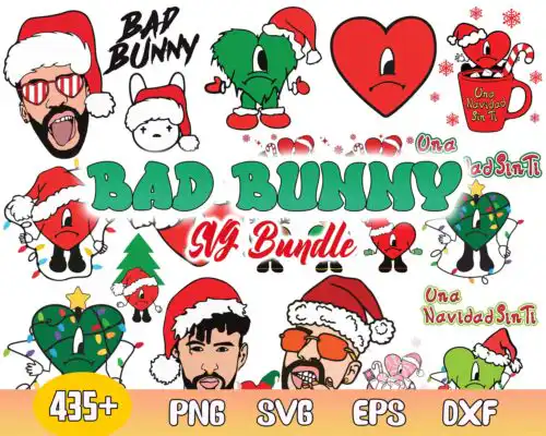 MGB2342.jpg 435+ Christmas Bad Bunny, Xmas 2022 Bad Bunny digital designs, Bad Bunny svg, png, eps, dxf, Digital download.