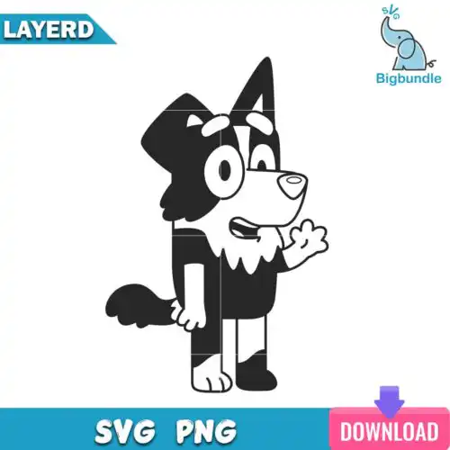 Mackenzie outline svg, bluey svg, bluey dog.