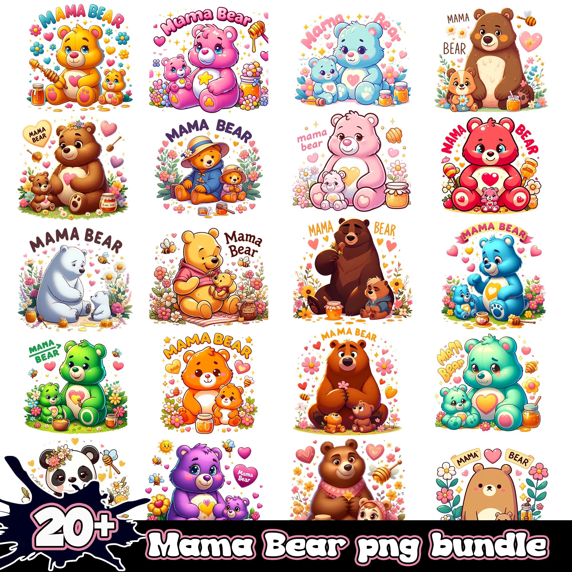 Mama Bear Bundle 20+ PNG