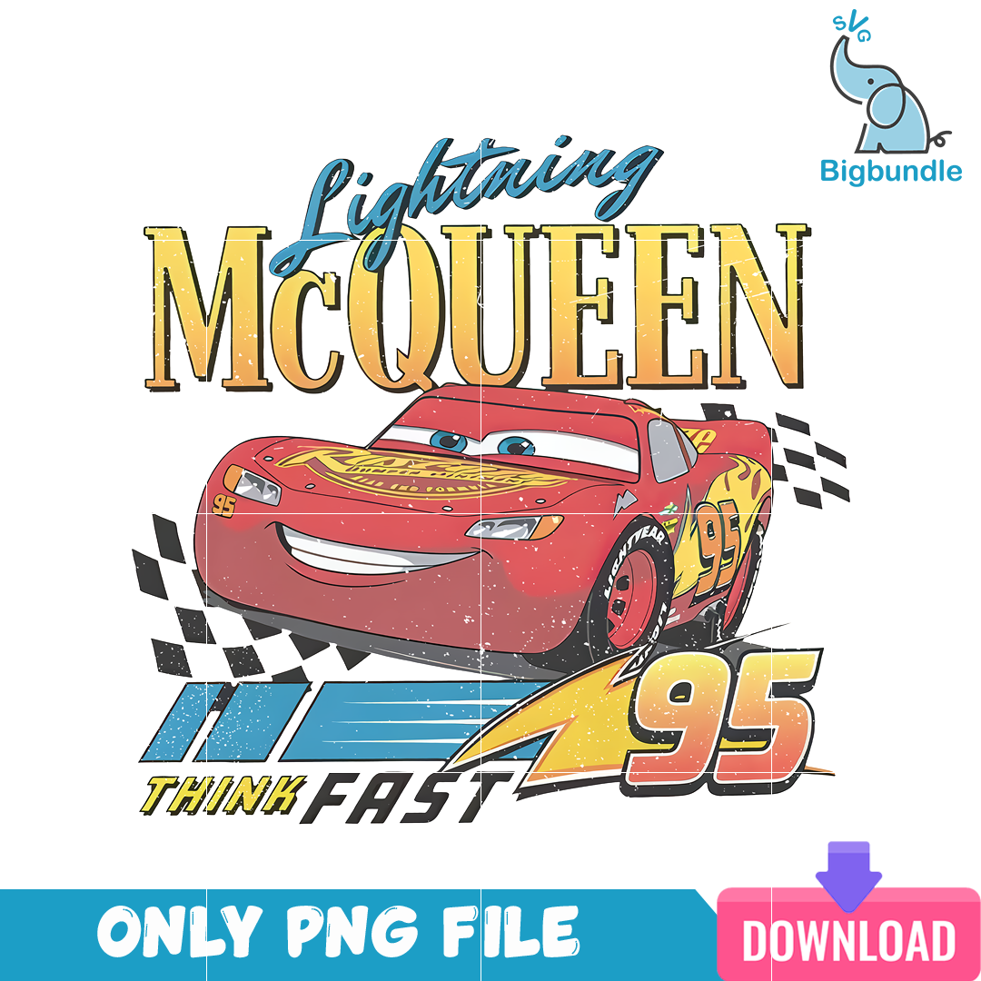 Lightning McQueen Retro Poster PNG