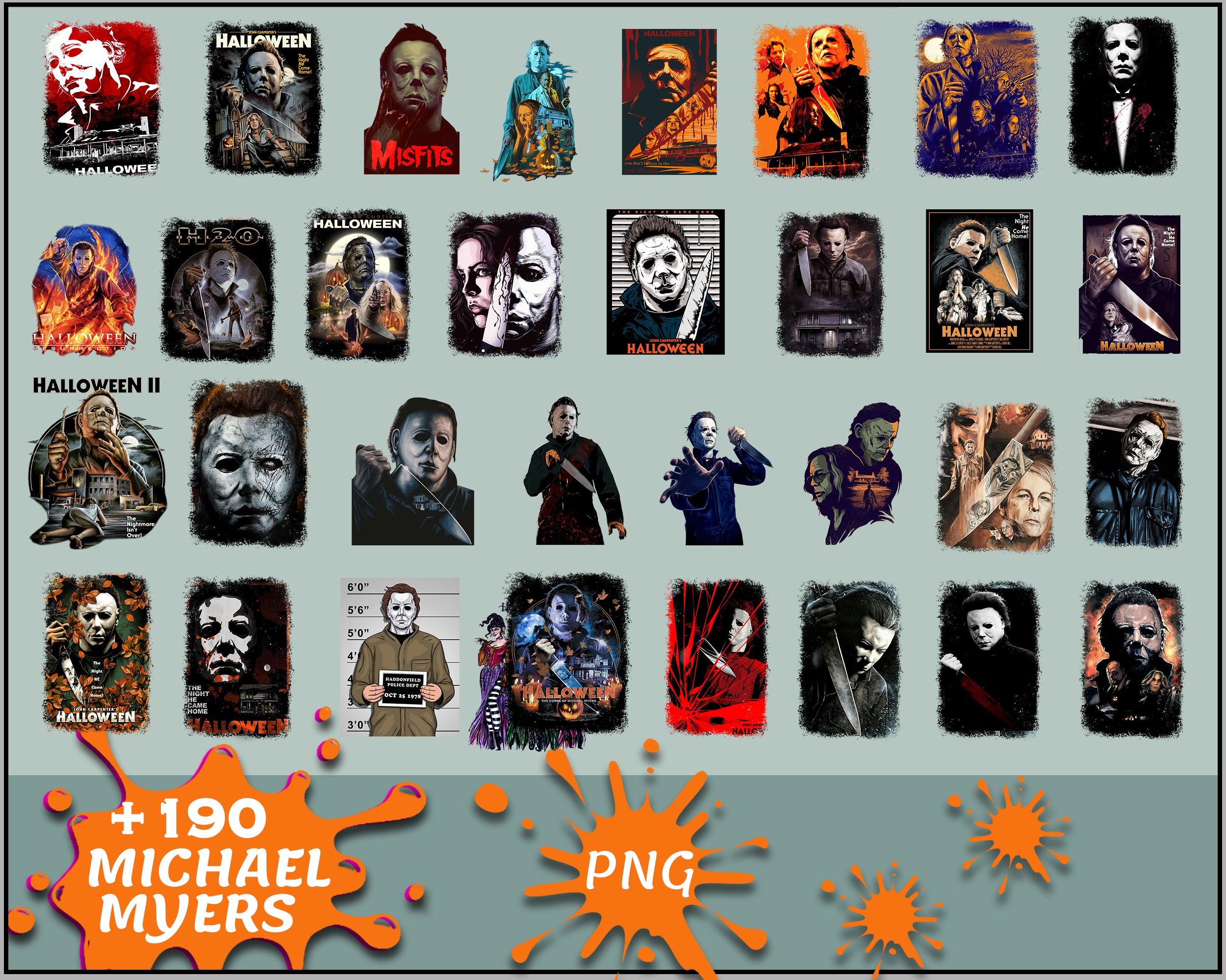 michael myers png Horror Characters PNG Bundle- Digital Download
