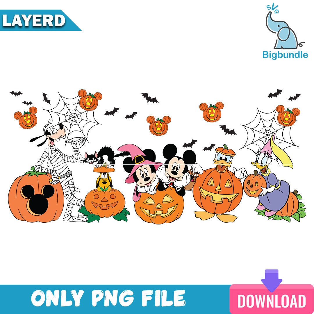 Mickey mouse and friends halloween, halloween png, Digital download.