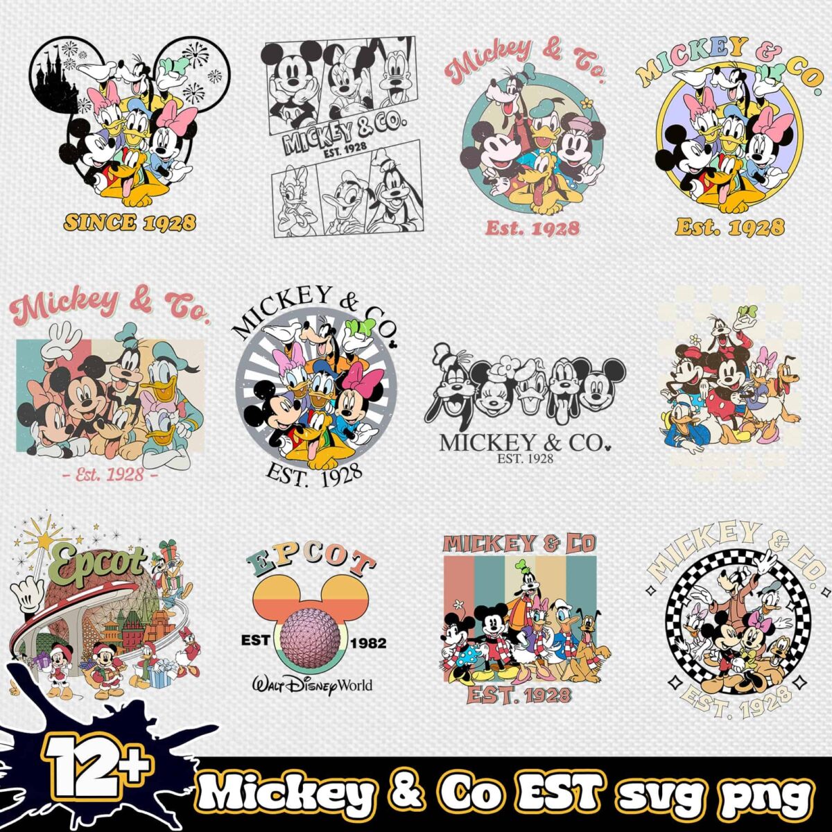 Mickey CoESTsvgpngbundle