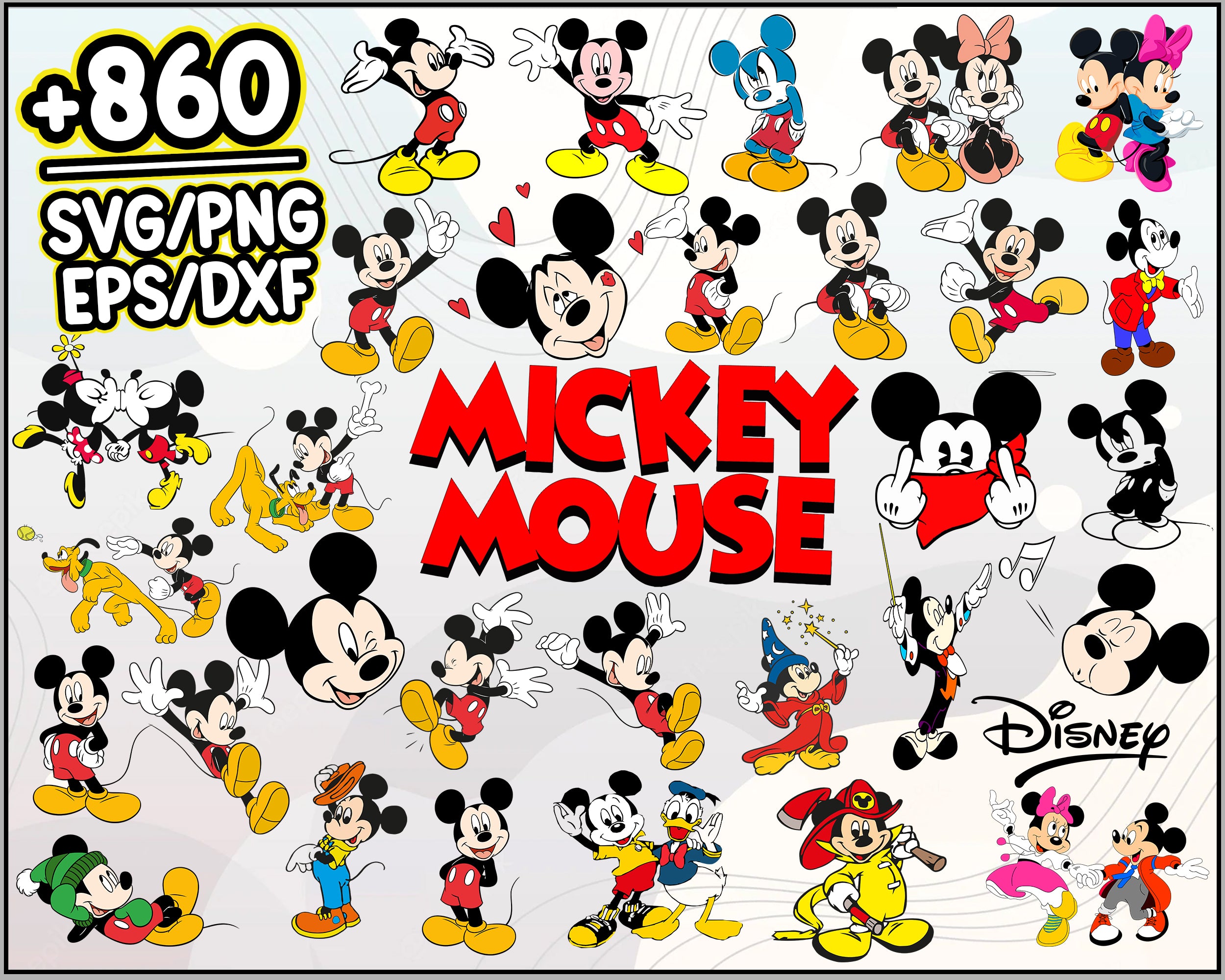 850+ Mickey Mouse SVG, Disney Svg, Mickey Svg, Clipart Bundle, Svg For Cricut, Printable Bundle