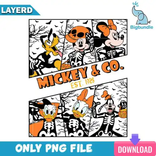 Mickey & co. halloween, halloween png, Instant download.