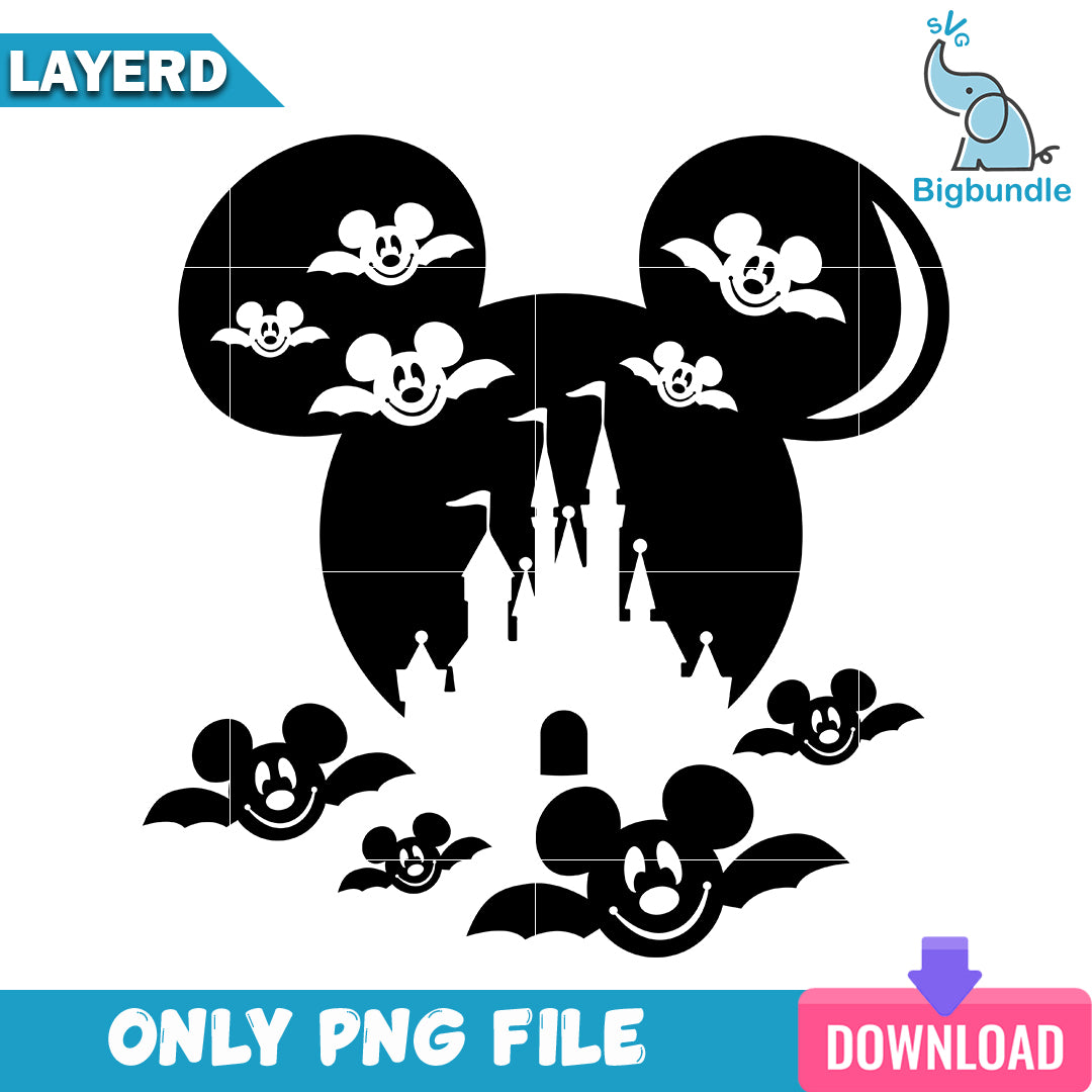 Mickey bat halloween, halloween png, svg, eps, dxf, Digital download.