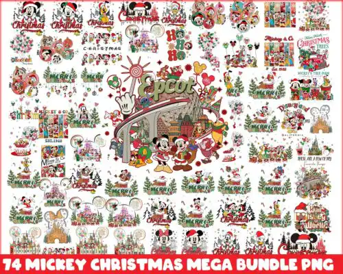 74 Mickey Christmas Bundle, Christmas Svg, Mickey Svg, Cricut File, Disney Svg Bundle, Png, Eps, Dxf CRM25112201
