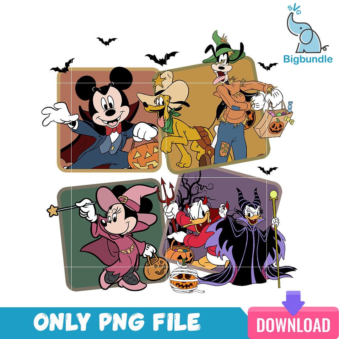 Mickey friends halloween, halloween png, Digital download.