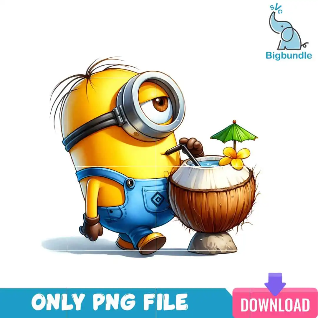 minions2_10.png Minions Coconut Water Despicable Me PNG
