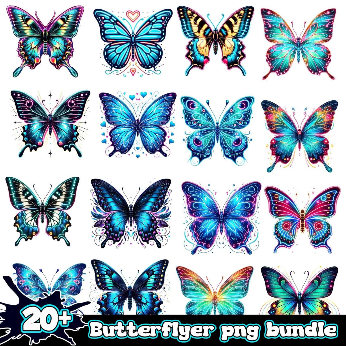 NeonButterflyerPNG16