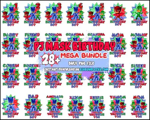 23+ PJ Masks PNG Bundle, PJ masks png bundle, Layered SVG, Cricut, Cut files download.