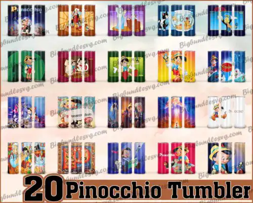 Pinocchio Tumbler - Pinocchio PNG - Tumbler design - Digital download