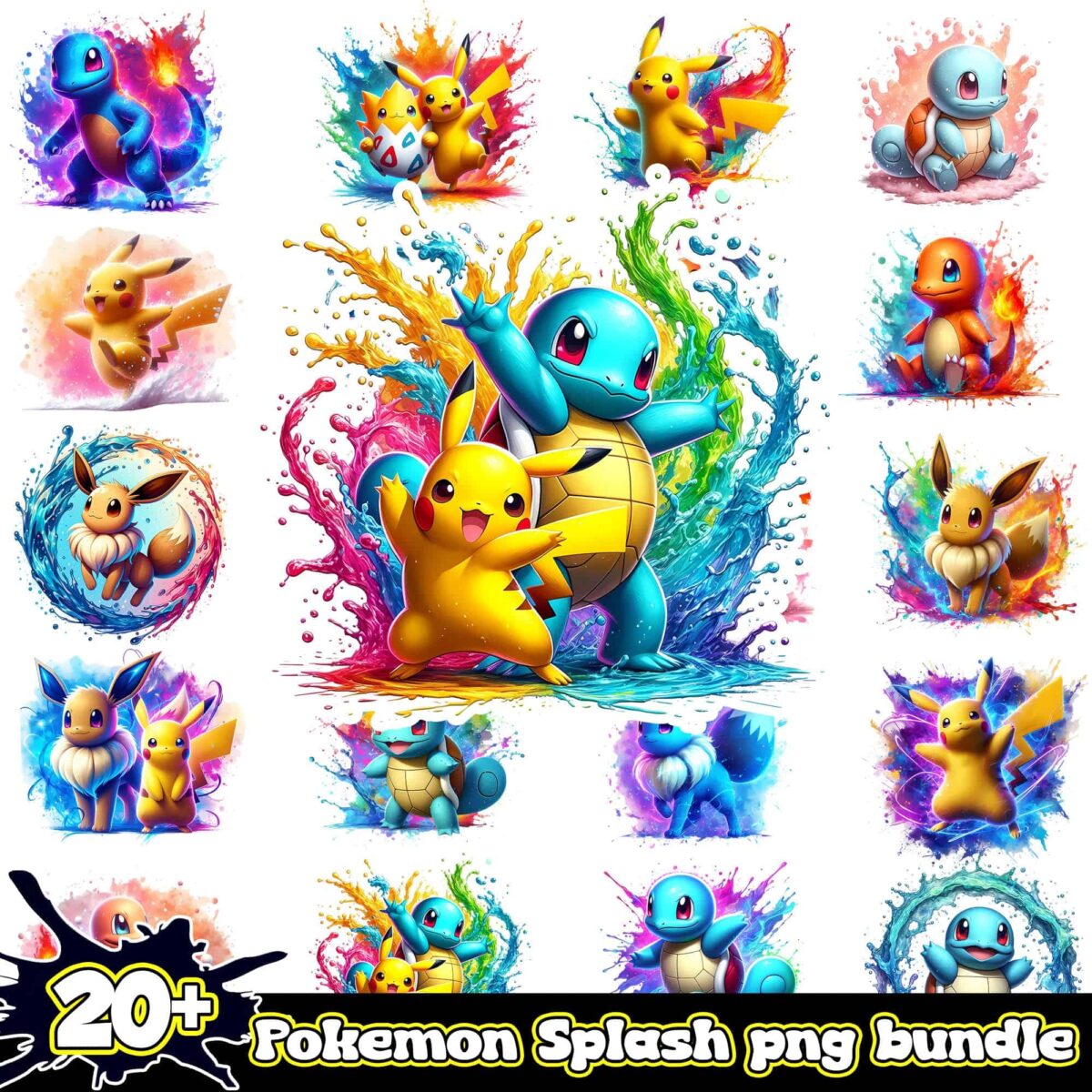 PokemonSplashandWatercolorpngbundle