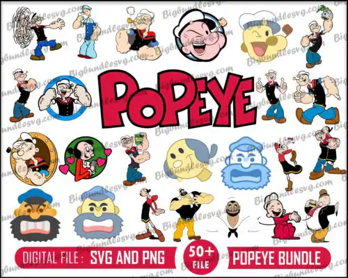Popeye svg bundle - Digital download