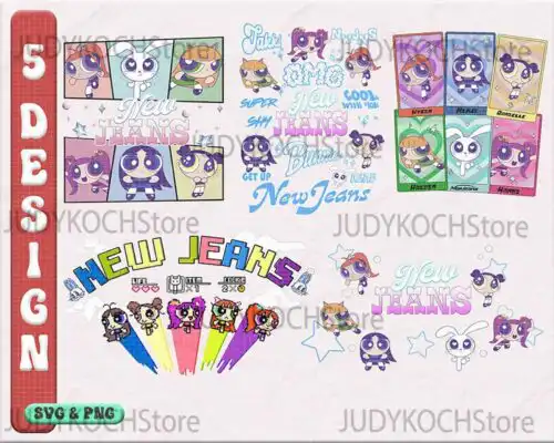 Powerpuff Newjeans Png, Newjeans Png, New Jeans Get, Instant download
