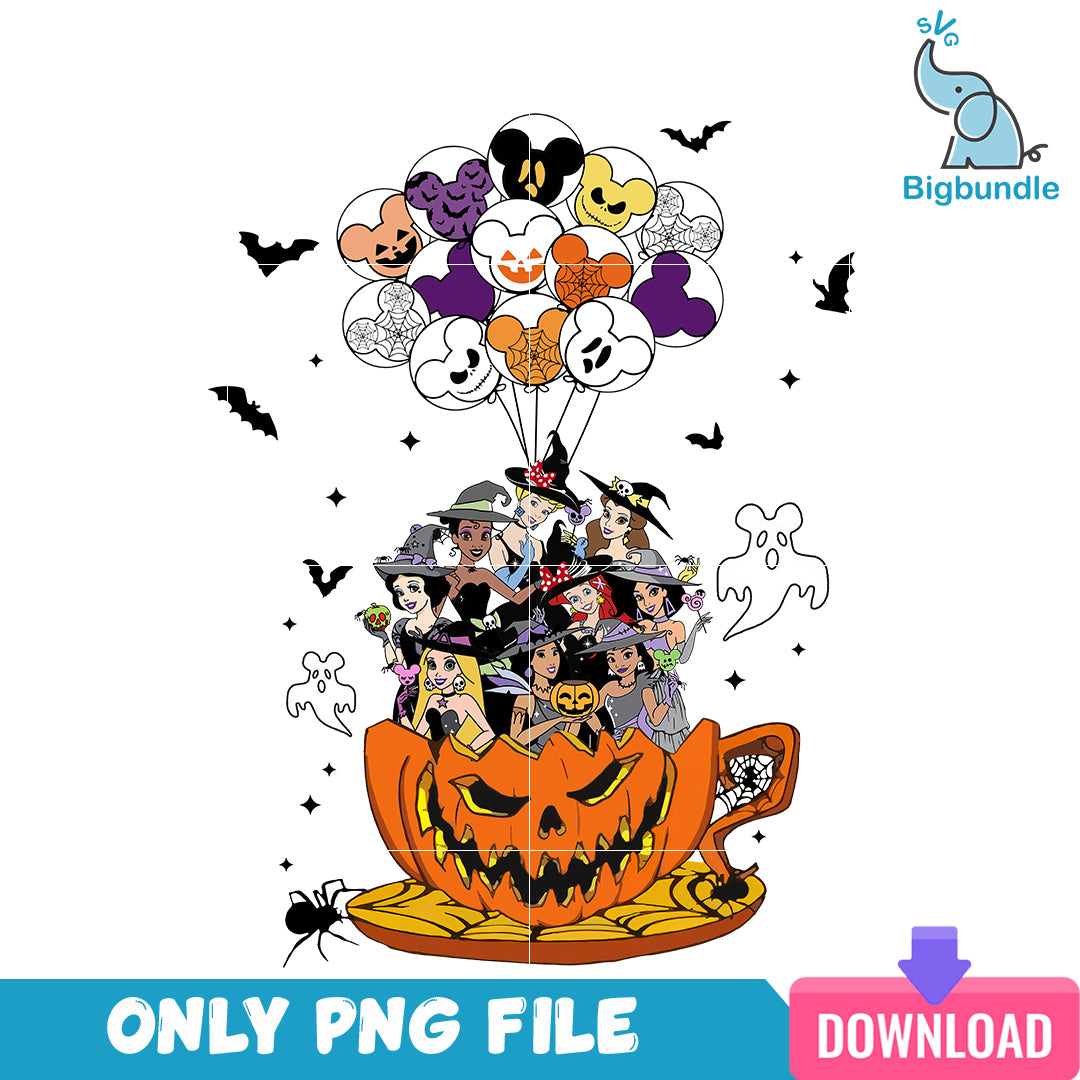 Princess pumpkin halloween, halloween png, Digital download.