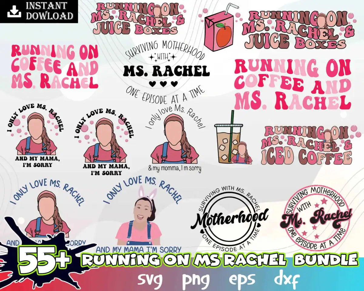 runningonmsrachel.jpg 55+ Running On Ms.Rachel And Iced Coffee Juicebox Chicken Nugs Png Bundle, Trendy Design Png, Kids Design , Digital Download, CUSTOM FILE