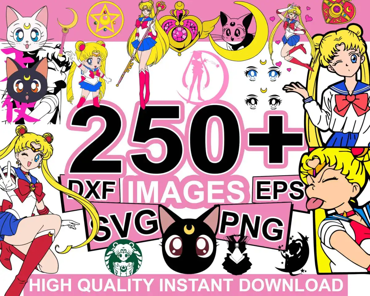 sailor_moon_250.jpg 250+ Sailor Moon SVG Bundle